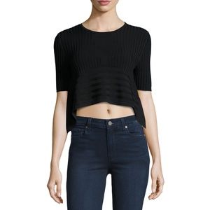 Opening Ceremony linear ribbed knit black top xs
